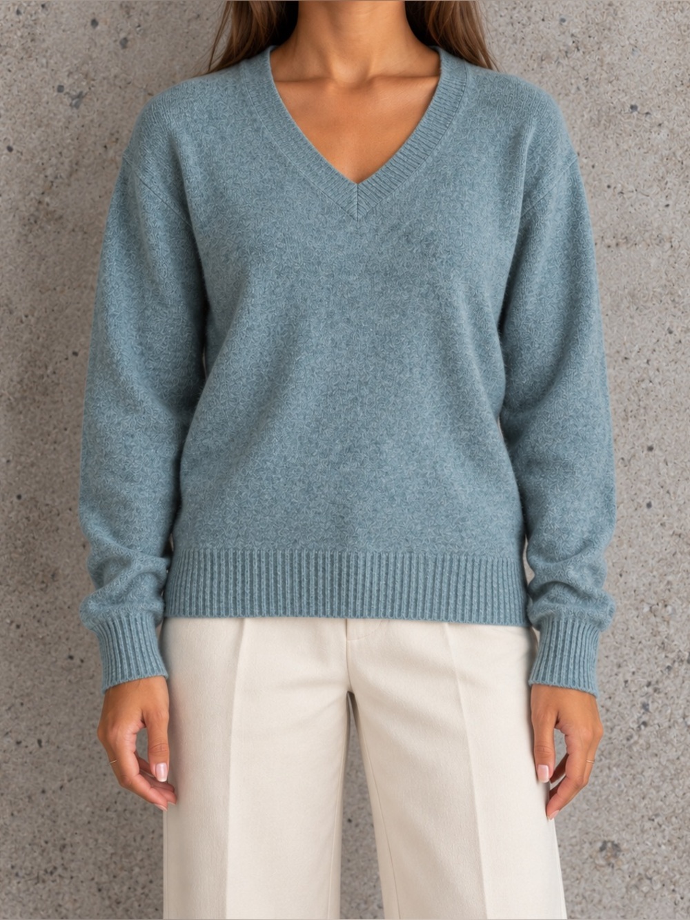 Seafoam Green Knit Sweater Crewneck Pullover Y2K Minimalist Soft Basic Coastal